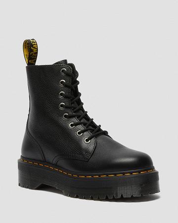 Black Men's Dr Martens Jadon Pisa Leather Platform Boots | CA 557WNB